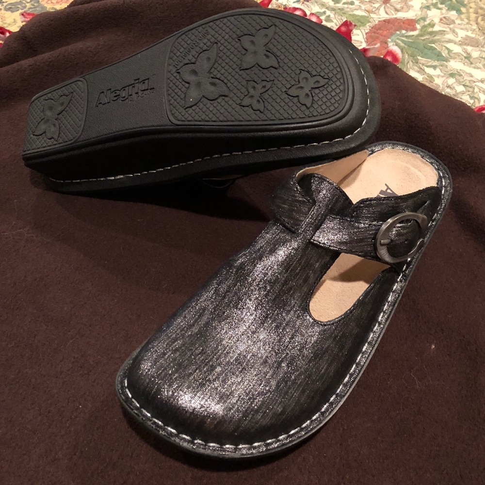 Alegria Classic Pewter Thumbprint shoe.